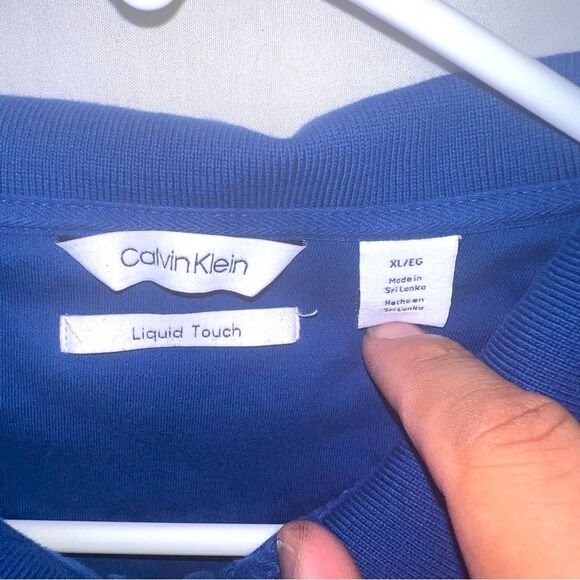 Calvin Klein Men's Blue Liquid Touch Short Sleeve Polo Shirt 0171 - Picture 2 of 3